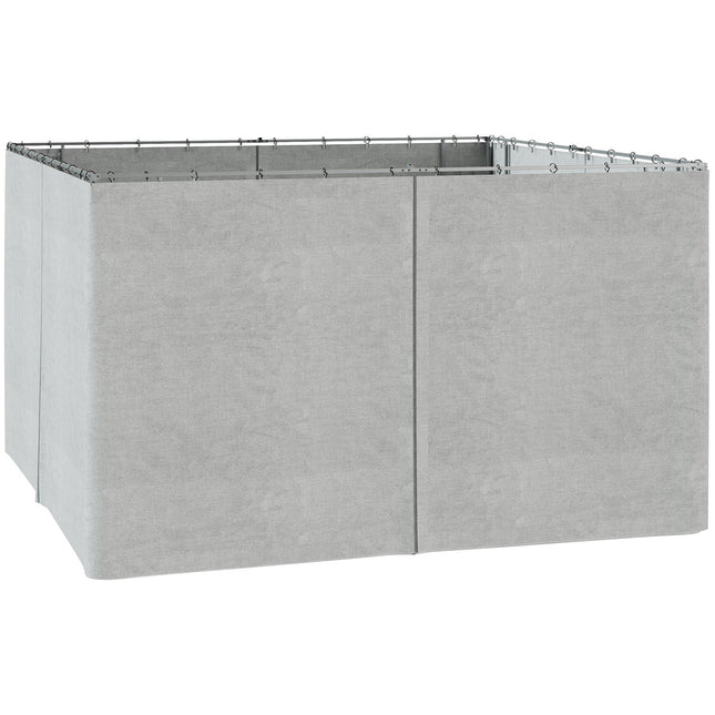 Boční stěny k altánu, světle šedý polyester, 3x4m, sada 4 ks