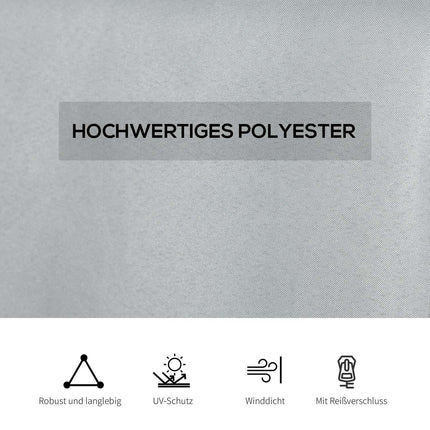 Boční stěny k altánu, světle šedý polyester, 3x4m, sada 4 ks
