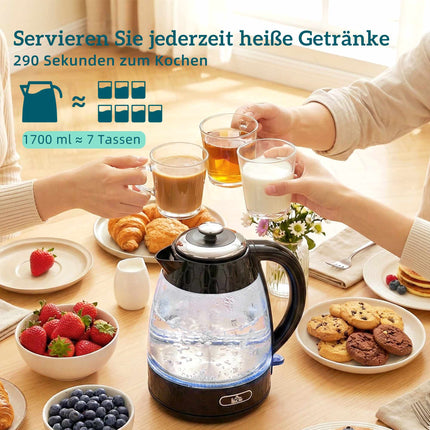 Sada topinkovače na 4 plátky a rychlovarné konvice 1.7L, černá