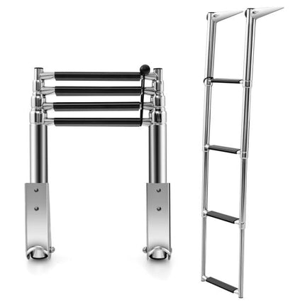 Teleskopický lodní žebřík se 4 stupni, nerez 304, 500 lb