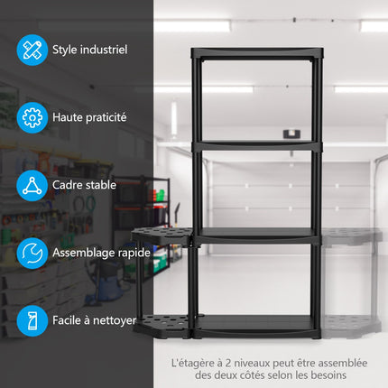4patrový garážový regál s organizérem na nářadí – 176 lb
