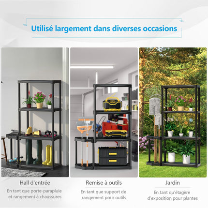 4patrový garážový regál s organizérem na nářadí – 176 lb