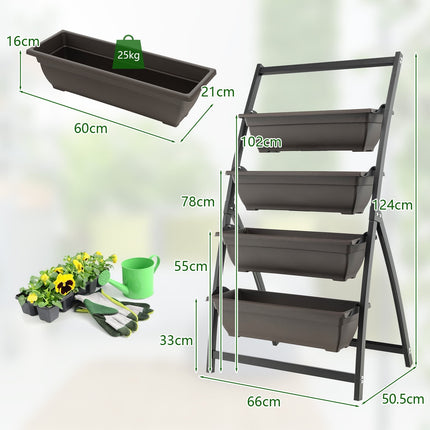 4patrový vertikální truhlík s vyjímatelnými boxy a odvodněním