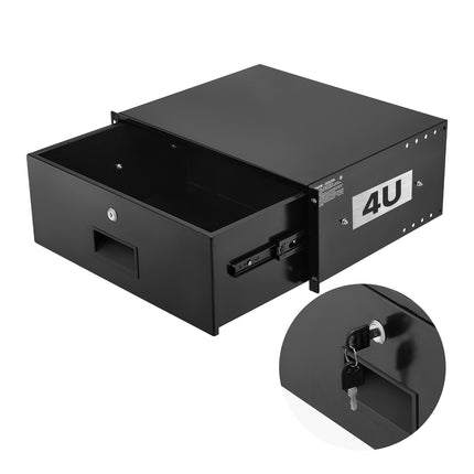 4U Rack Mount Drawer, Lockable, 19-Inch, 50 lb