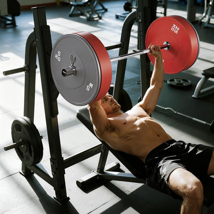 4 ft Barbell Bar, 2-Inch Plates, 500 lb, Knurled Grip