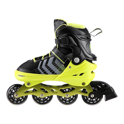 Černo-zelené inline a hokejové lední brusle 4v1, velikost M