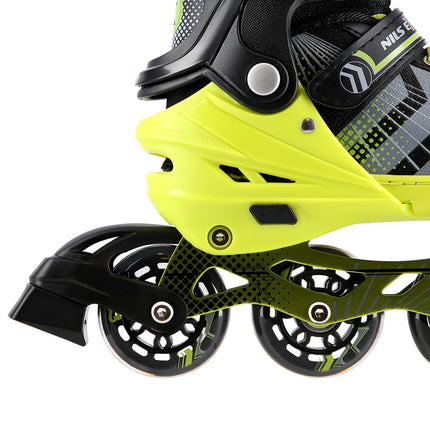 Černo-zelené inline a lední brusle 4v1, velikost S (29-33)