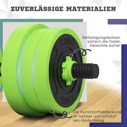 Nastavitelná sada činek 20 kg – domácí posilovna 4 v 1