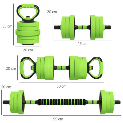Nastavitelná sada činek 20 kg – domácí posilovna 4 v 1