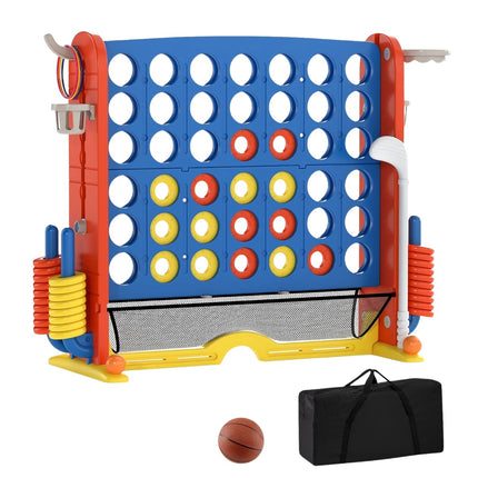 Herní sada 4v1: čtyři v řadě, basketbal, házení kroužků, golf