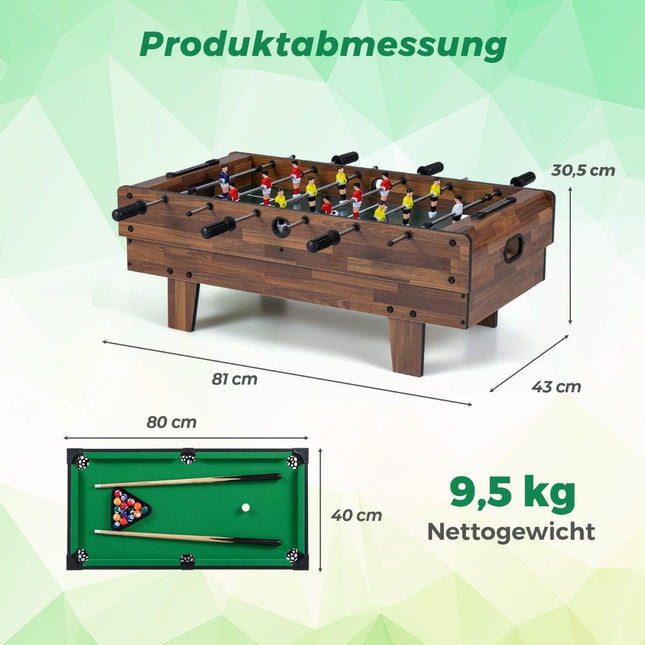 Herní stůl 4v1: stolní fotbal, kulečník, air hockey, ping pong