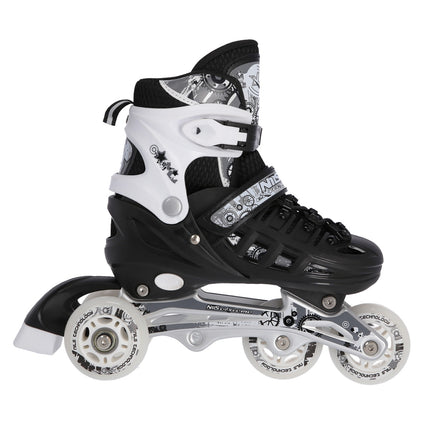 Inline/lední brusle 4v1, černá, velikost S (31-34)