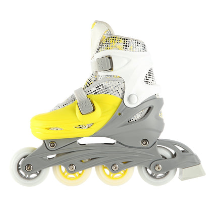 Inline/lední brusle 4v1, limetková, velikost S (31-34)