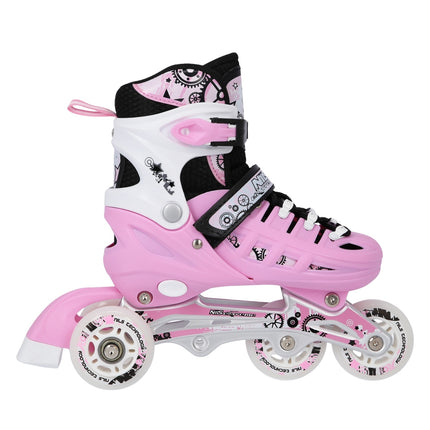 Inline lední brusle 4v1, růžová, velikost L (39-42)