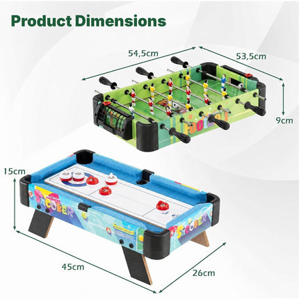 4-in-1 Kids Combo Game Table with Foosball and Mini Pool, Bowling, Curling