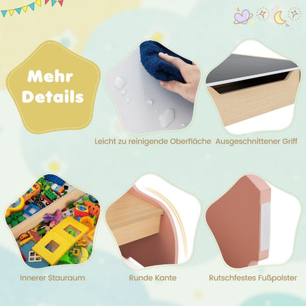 Dětský dřevěný stolní set 4v1 s úložným prostorem a tabulí