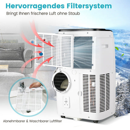 Přenosná klimatizace 4v1 14000 BTU topení, chlazení, ventilátor a odvlhčování (4.1KW-14000-40m²)