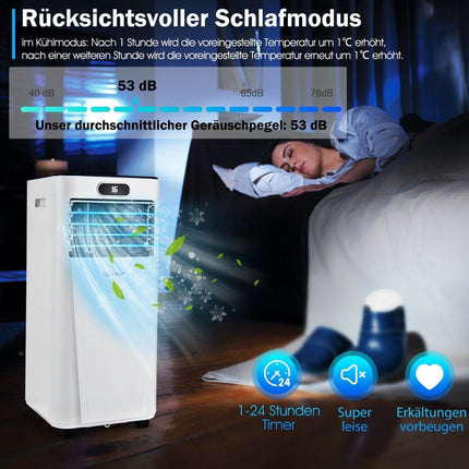 Přenosná klimatizace 4v1 7000 BTU chlazení, ventilace a odvlhčování 16℃～32℃ bílá