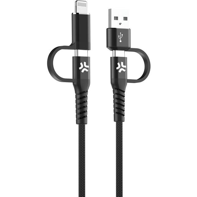 Kabel 4v1 USB-C/USB-A na USB-C/Lightning max 60W 2 m černá