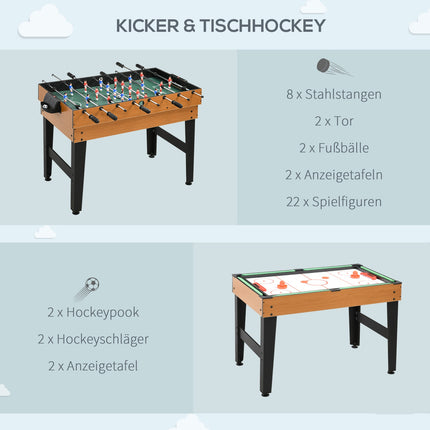 Multifunkční herní stůl: ping pong, stolní fotbal, kulečník, air hockey