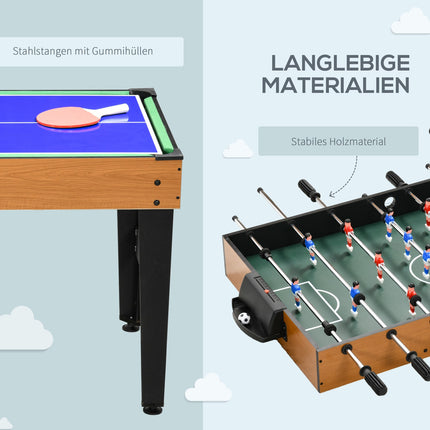 Multifunkční herní stůl: ping pong, stolní fotbal, kulečník, air hockey