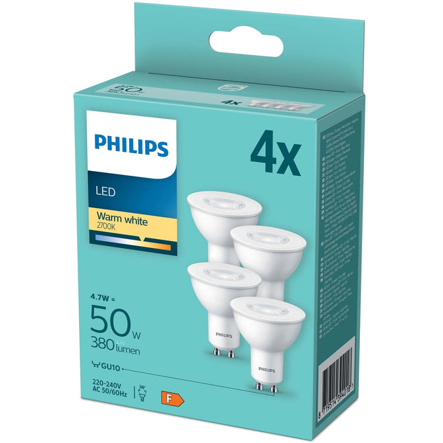 LED žárovka GU10 4.6W (50W) 380lm, 4 ks