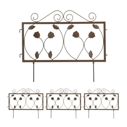 4-part flower bed fence in metal