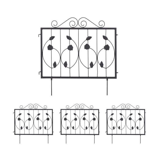 4-part flower bed fence in metal