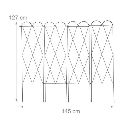 4-part trellis in rust color, set of 3