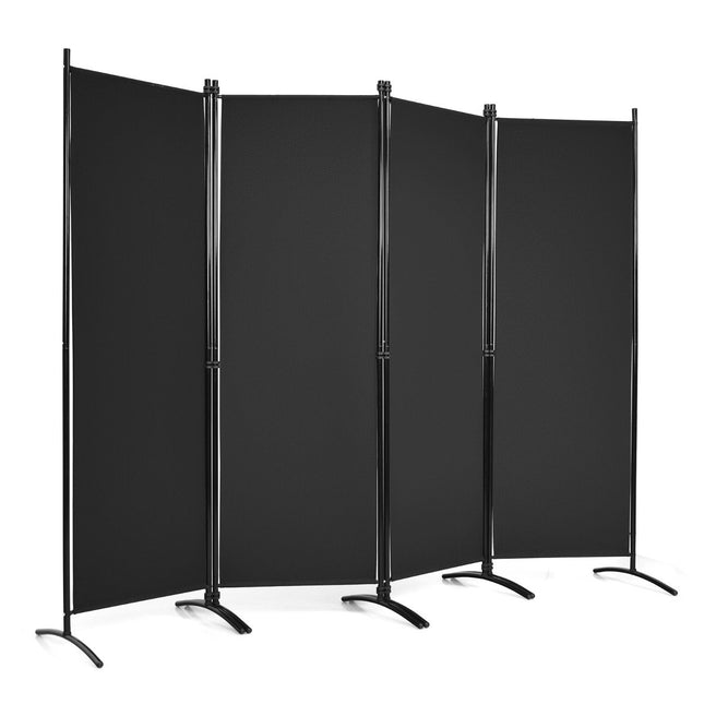 4-delige opvouwbare scheidingswand voor thuis, kantoor 220 x 51 x 173 cm zwart
