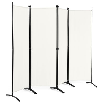 4-piece folding partition privacy screen for home office 220 x 51 x 173 cm white