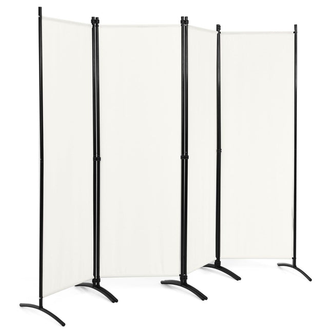 4-delige opvouwbare scheidingswand voor thuiskantoor 220 x 51 x 173 cm wit