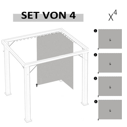 Boční stěny pavilonu, polyester, 3x3m, světle šedá, uchycení na háčky