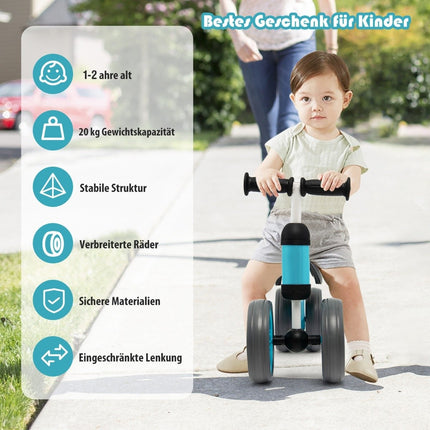 4 wheels children's balance bike without pedal for children from 1-2 years blue