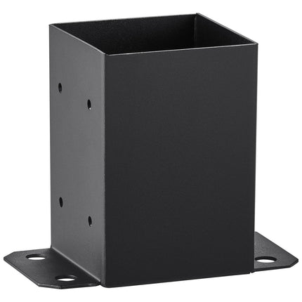 4x4 Post Base Brackets, Carbon Steel, 4-Pack, Black