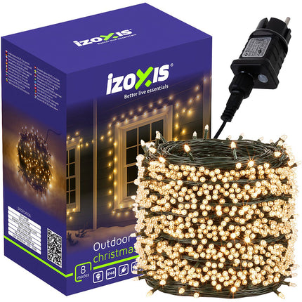 Vánoční světelný řetěz 500 LED teplá bílá, 35m, 8 režimů, IP44