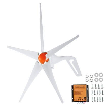 500W 12V Wind Turbine Generator, 5-Blade MPPT Kit