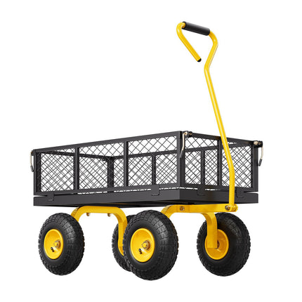 500 lb Steel Garden Cart With 10 in Tires, Removable Sides