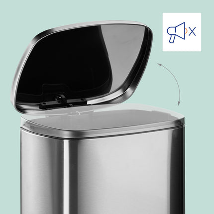 Nerezový pedálový koš 50L – víko se soft-close