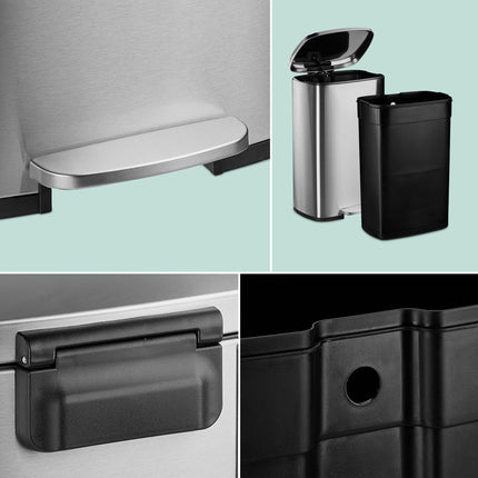 Nerezový pedálový koš 50L – víko se soft-close