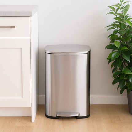 Nerezový pedálový koš 50L – víko se soft-close