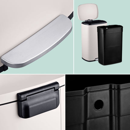 Nerezový pedálový koš 50L – víko se soft-close