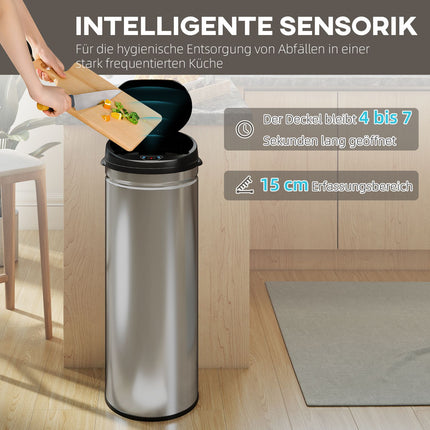 Nerezový senzorový koš 50L, soft-close, bezdotykový