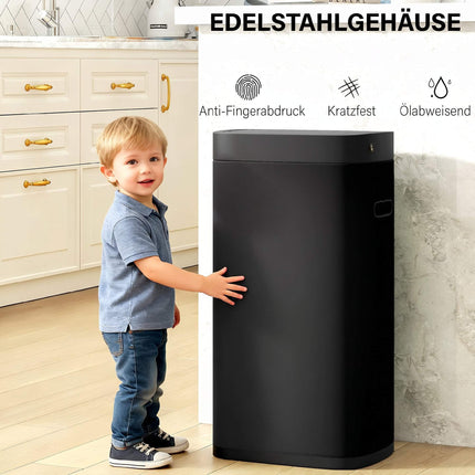 50L Touchless Sensor Trash Can – Fingerprint Resistant Metal