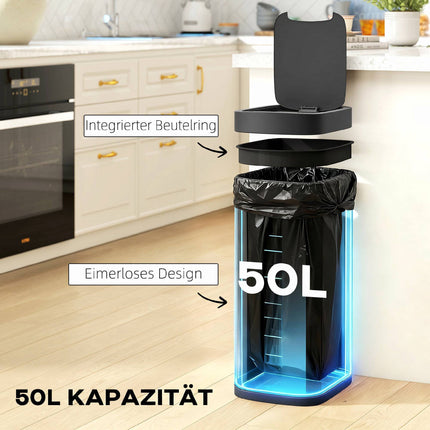 50L Touchless Sensor Trash Can – Fingerprint Resistant Metal