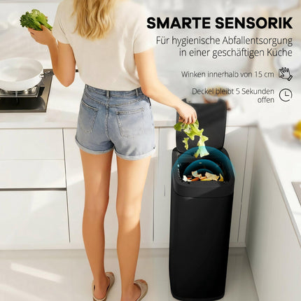 50L Touchless Sensor Trash Can – Fingerprint Resistant Metal