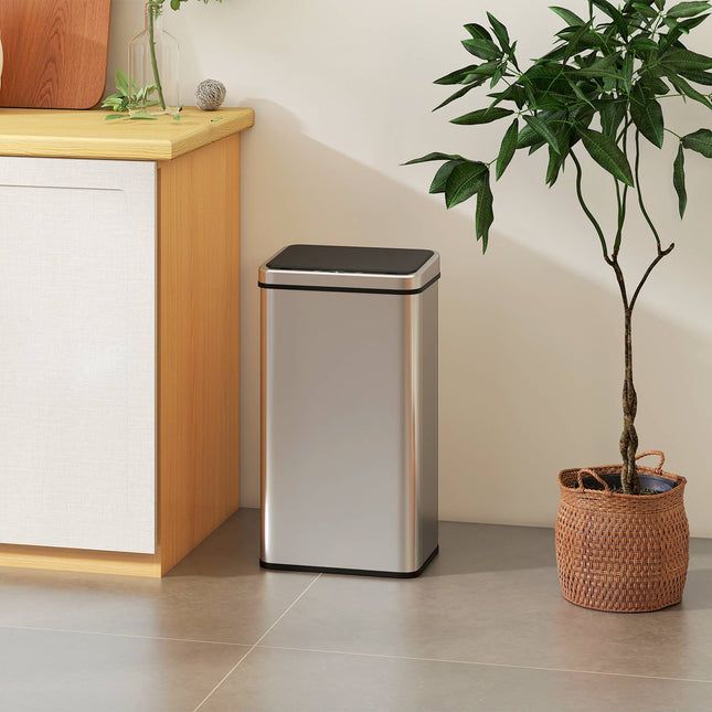 50L Touchless Sensor Trash Can, Stainless Steel