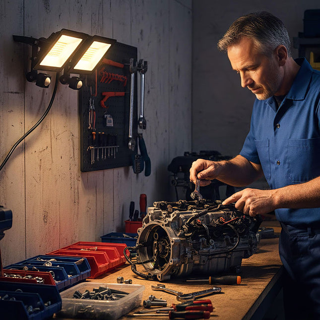 Nastavitelné pracovní světlo 50W, 3 režimy, hliník, černá