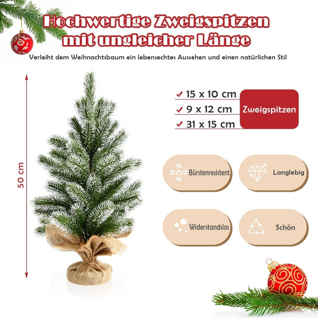 50 cm künstlicher Mini-Weihnachtsbaum – Grün & Weiß