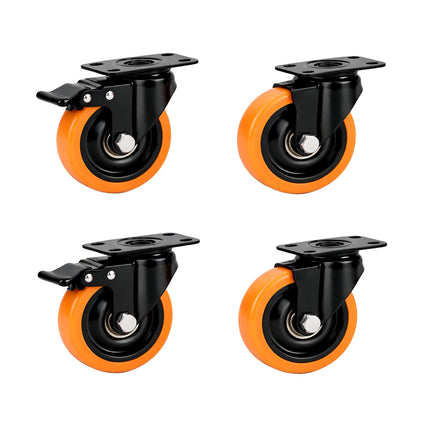 Otočná kolečka 50 mm, sada 4 ks, ocel a PVC